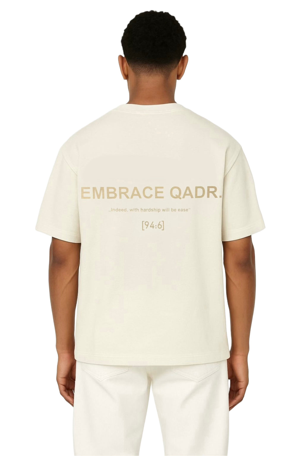 EMBRACE QADR Oversize T-Shirt Cremeweiß