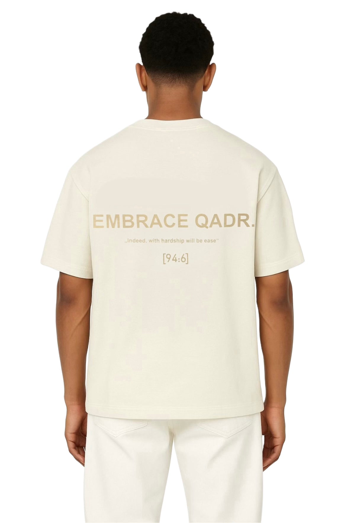 EMBRACE QADR Oversize T-Shirt Cremeweiß